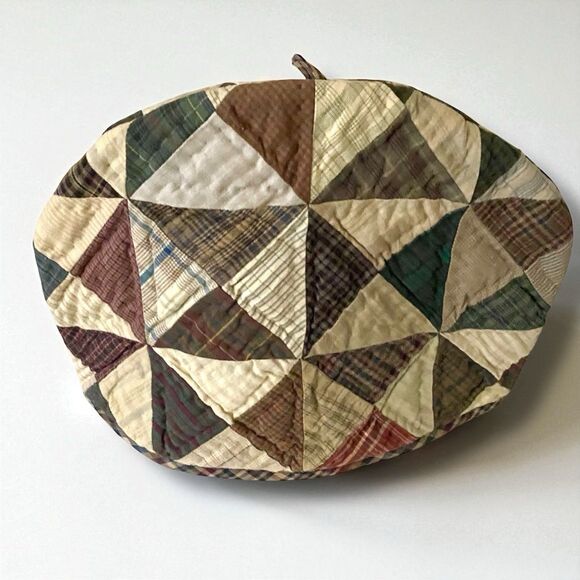 HANDCRAFTED TEA COZY Primitive Style Patchwork Quilted 14” x 10” - Picture 2 of 6